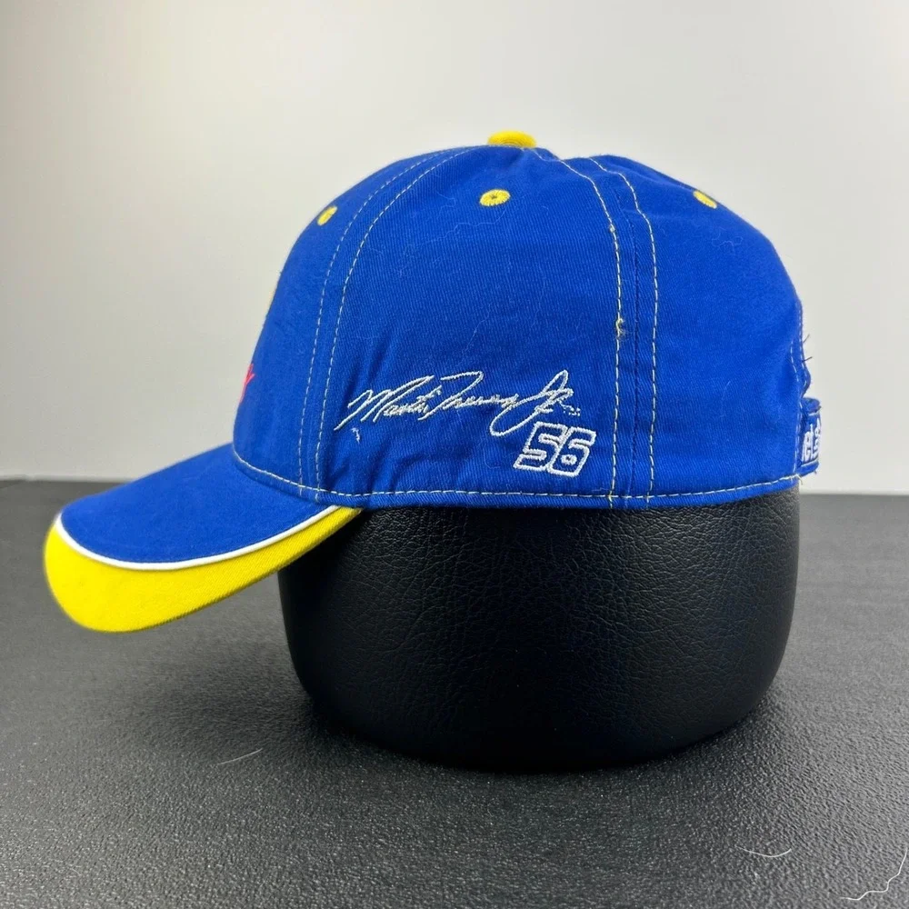 Vintage NAPA Racing Hat Cap Strap Back Adjustable Blue Martin Truex Jr Nascar 56